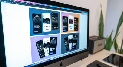 Web design dashboard showing responsive image sizes across devices
